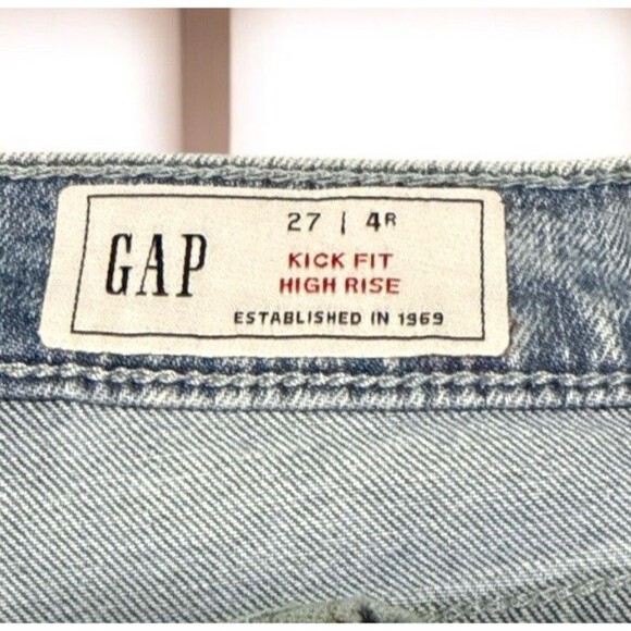 GAP Women’s 27 4R Kick Fit High Rise Jeans Light Wash Raw Hem NWT - Picture 4 of 7